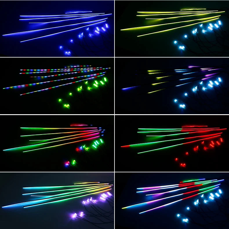 6/10/14/18 in 1 Led Car Ambient Lights RGB 213 64 Color Acrylic Strips Symphony Streamer Interior Rainbow Atmosphere Lamp Kit