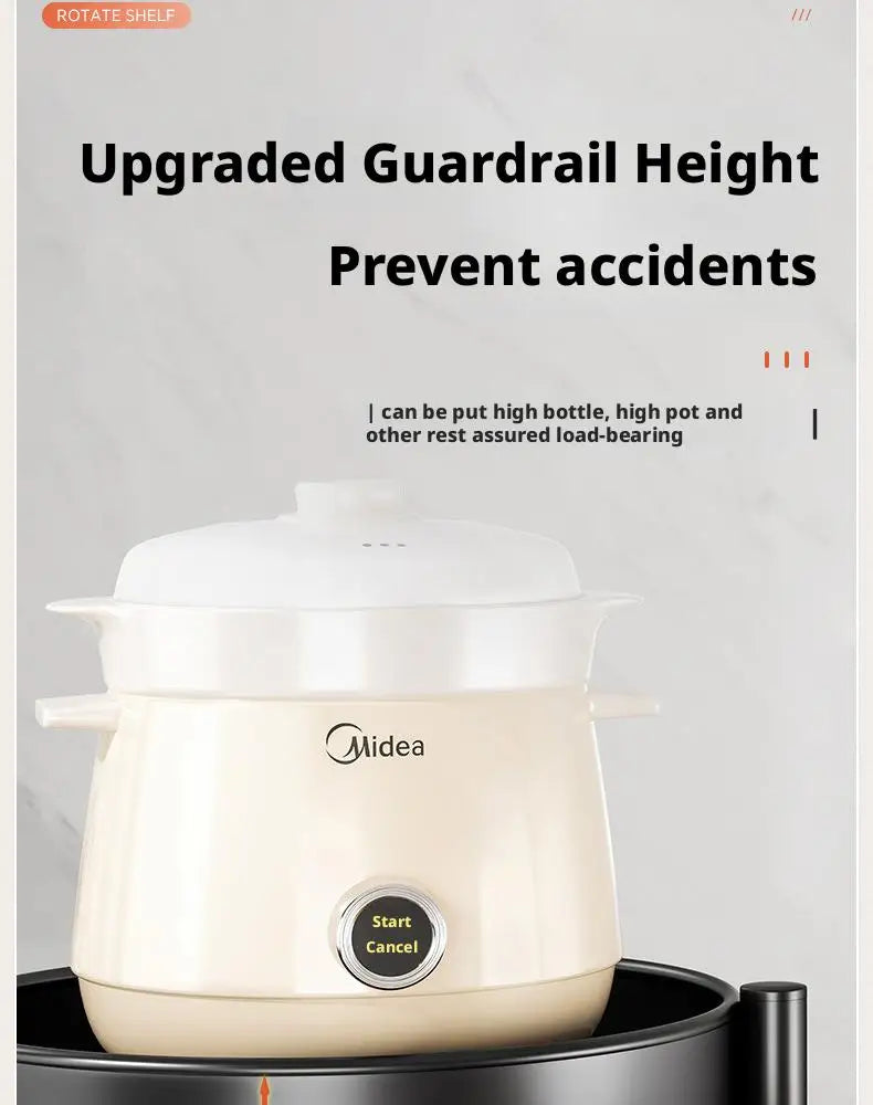 Square Rotating Storage Rack Kitchen Floor-To-Ceiling Multi-Layer Snacks Fruits And Vegetables Sundries Rolling Trolley Basket