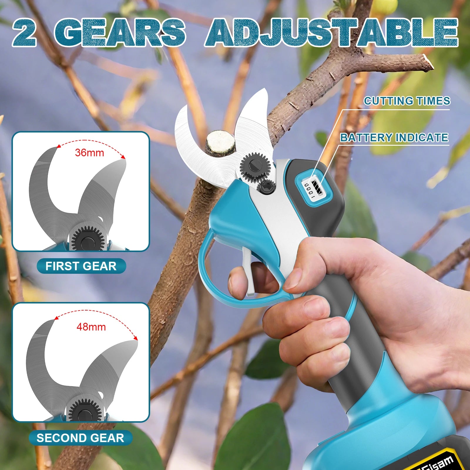 Gisam 4 in 1 Brushless High Branch Saw Chainsaw & Pruning Shears Garden Tool With Telescoping Pole For Makita 18v Battery Pin