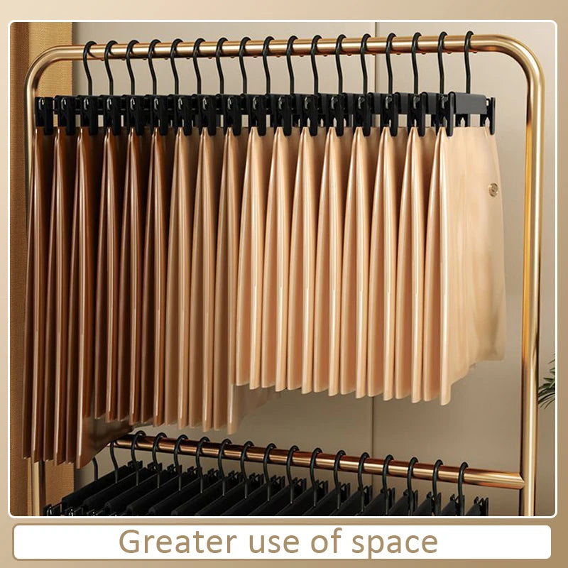 5/10PCS Pants Hanger Adjustable Clips Space Saving Anti-Slip Metal Rack Women's Skirt Clothes Organizer Socks Lingerie Racks