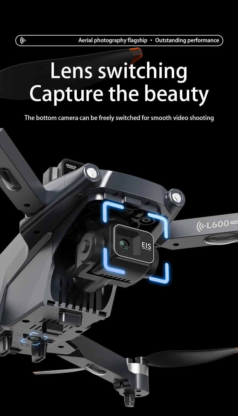 L600 Pro MAX Drone 4K Professional HD Camera 3-Axis Gimbal GPS Security Dron Obstacle Avoidance WIFI FPV UVA RC Quadcopter Toys