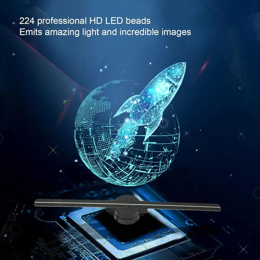 3D Hologram Fan 42CM 3D Holographic Projector Advertising Display Light HD Holographic Projector for Stores Bars Party Xmas