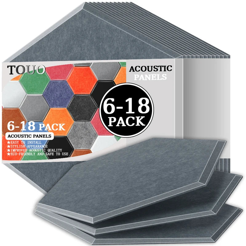 TOUO Sound Absorbing Panel 6 Pcs High-Density Material Home Accessories Noise Insulation For Walls Drum Room Acoustic Treatment
