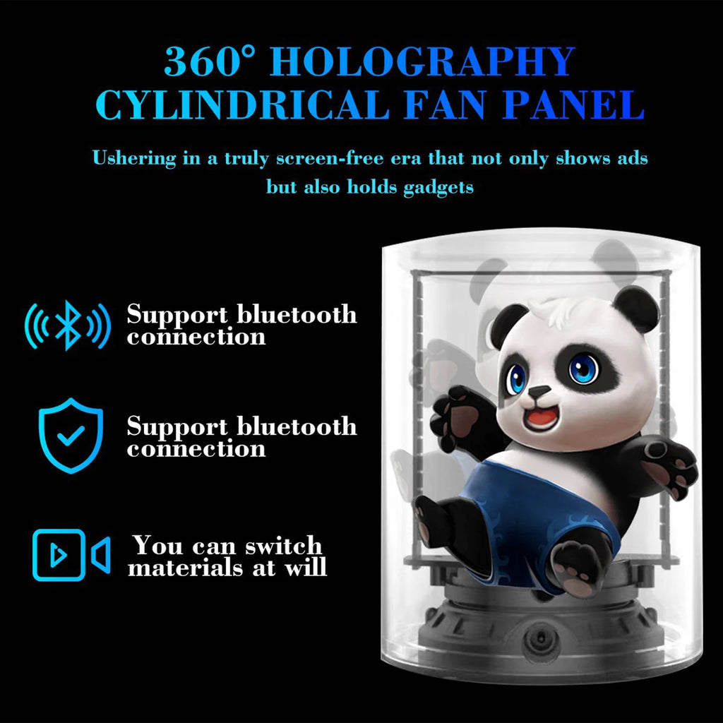 3D Hologram Projector Fan 360 Degree Viewing Angle Cylindrica Screen Advertising Display Machine LED Light Beads WIFI Control