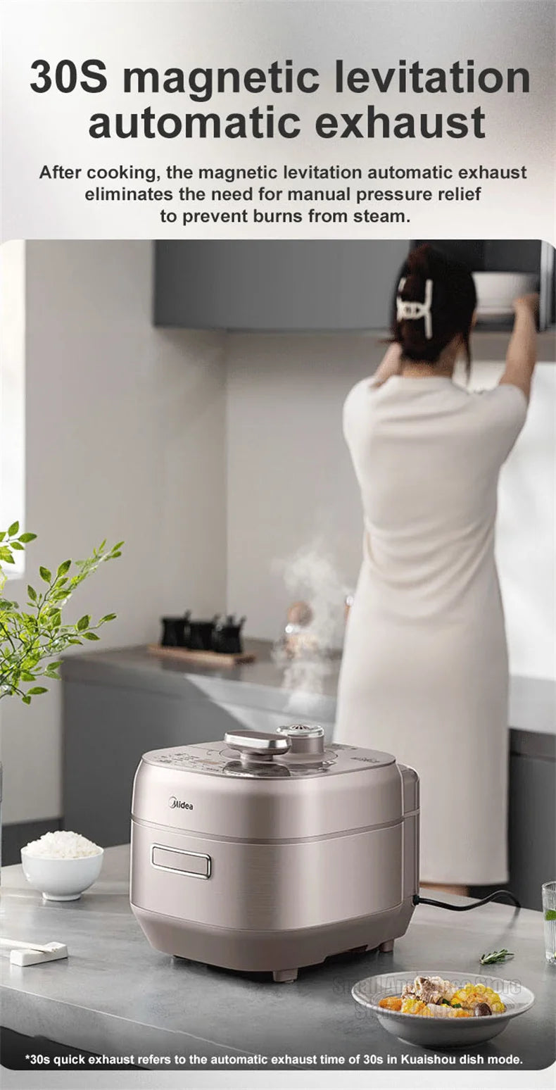 Midea Electric Pressure Cooker 5L Fast Cooking IH Rice Cooker Double Liner Multifunctional 220V Household Kitchen Appliances