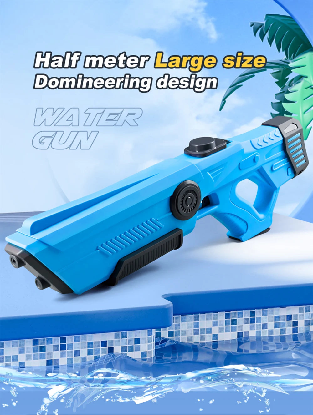 Electric Automatic Water Storage Gun Toys Portable Children Summer Beach Outdoor Fight Fantasy Spray Gun Toys Boy Kid Adult Game
