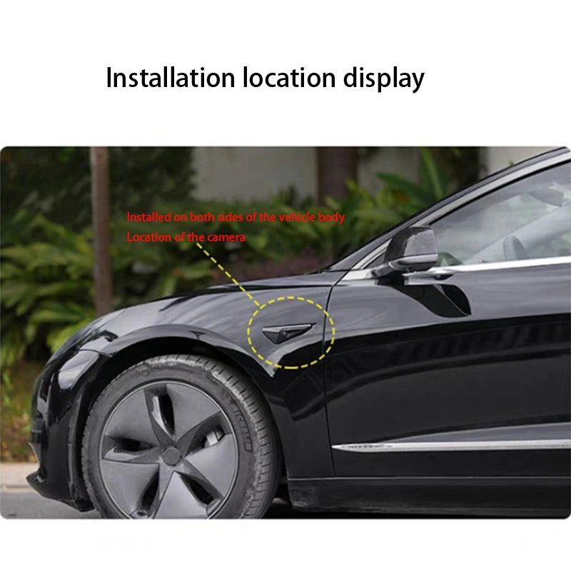 For Tesla Model 3/Y Side Camera Protection Cover Carbon Fiber Fender Trim Cover Car Modification Accessories Tesla 2017-2023