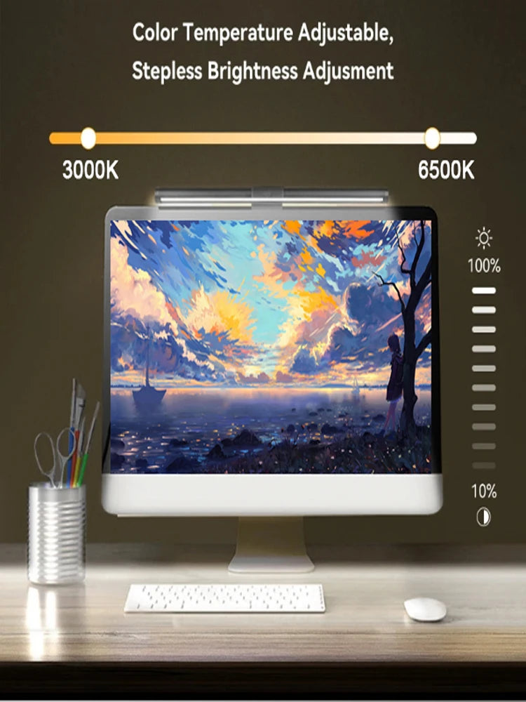 LED Monitor Light Bar Computer Screen Hanging Lights RGB  Atmosphere Table Lamp For Work Study Read Gaming Dimming Lighting 44cm