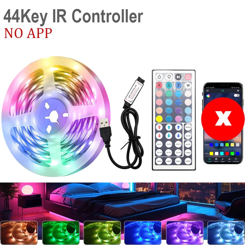 Led Strip Lights Tuya Wifi Music Sync Remote Control USB 5V RGB Flexible Tape for Room Decor TV Backlight With Alexa Google