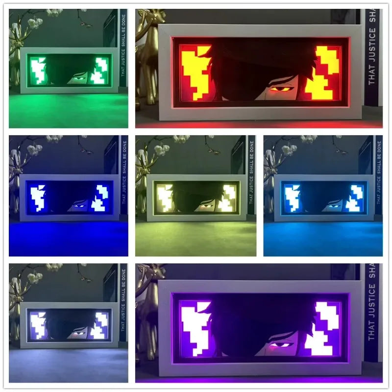 BLEACH Anime Led Paper Carving Lamp Kurosaki Ichigo Aizen Sousuke Paper Cut Shadow Box Bedroom Decoration Led Light Toy Gift