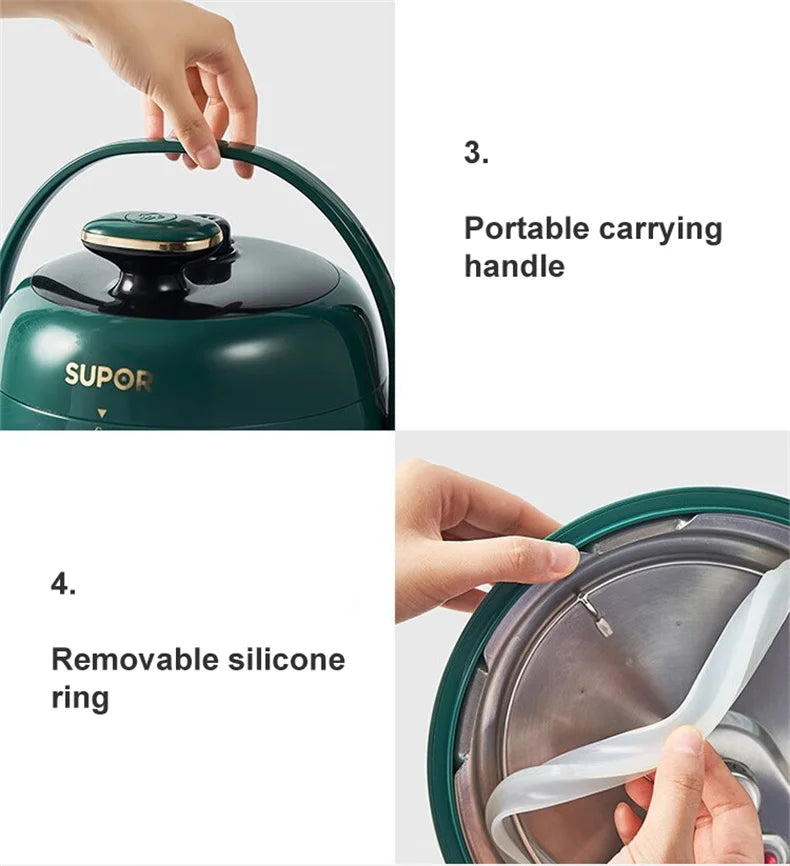 SUPOR Electric Pressure Cooker 1.8L Rice Cooker 70KPA Multifunctional 220V Household Kitchen Appliance For Dormitory Office