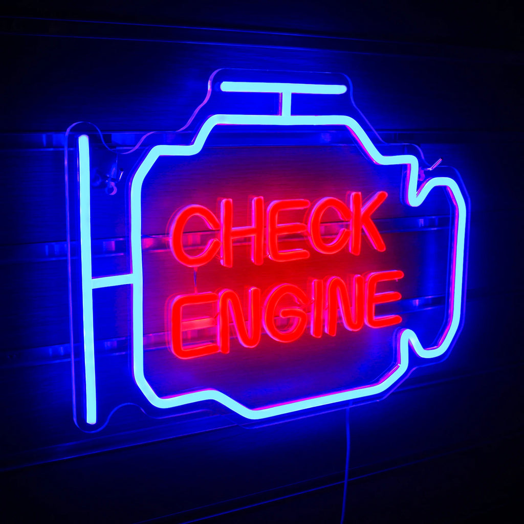 Check Engine Neon Sign Led Light Auto Room Garage Repair Shop Wall Decor Bar Party Club Luminous Atmosphere Lamp USB Power