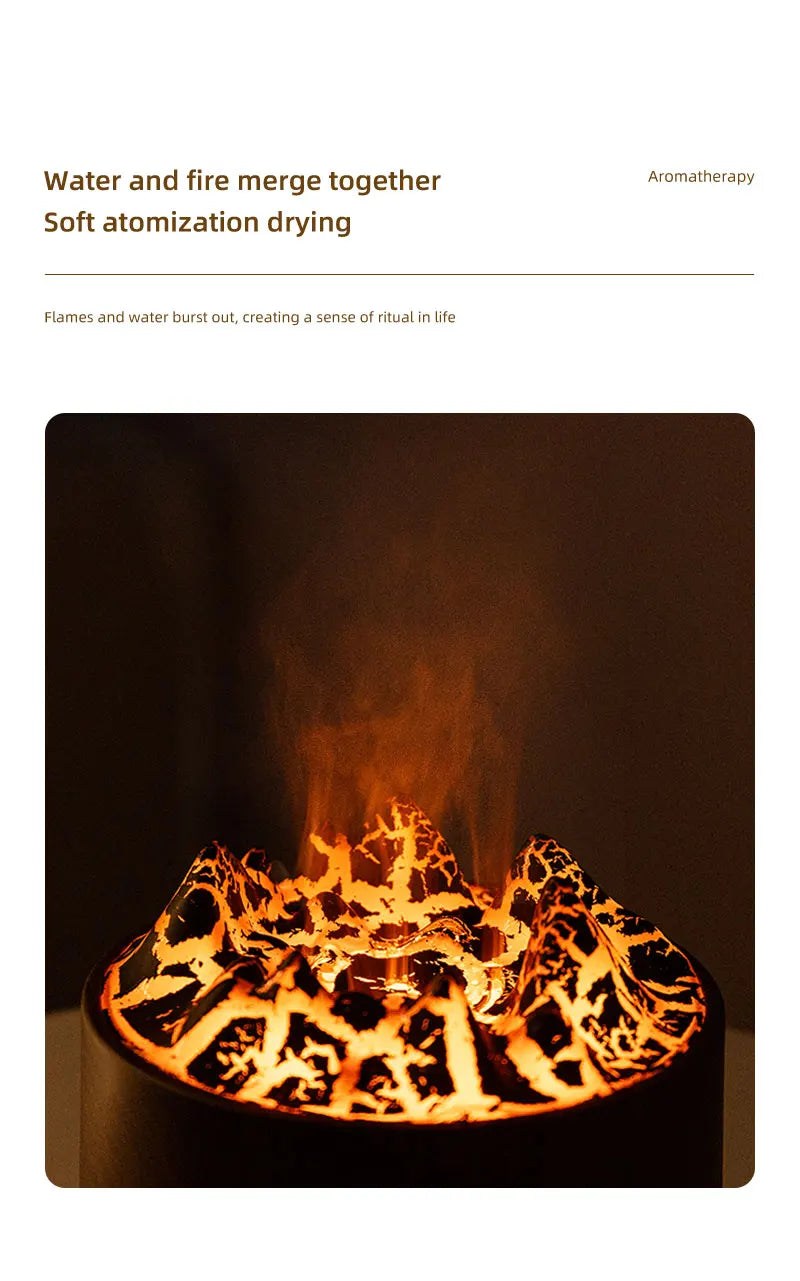 Volcano Bedroom Humidifier with Remote Control Fog Output Spray Desk Atmosphere Lamp Essential Oil Diffuser for Bedroom Home