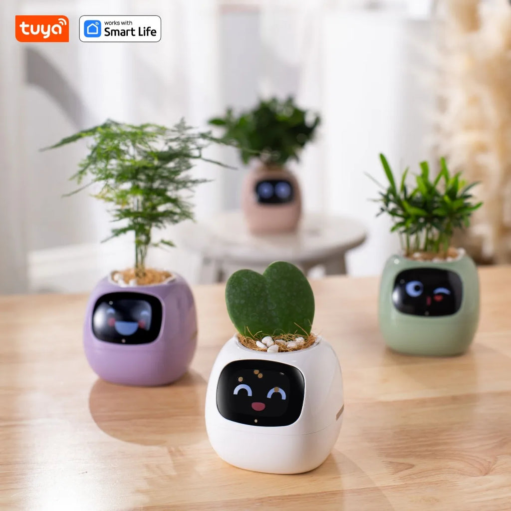 Ivy Tuya Smart Planter,Endless Fun Over 49 Rich Expressions,7 smart sensors,AI Chips Make Raising Plants Easy and Fun