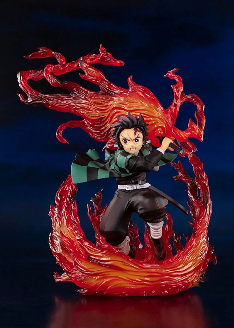21cm Demon Slayer Kamado Tanjirou Hinokami Kagura Anime Figure Model Statue Boy Collection Desktop Decoration Ornament Toys Gift