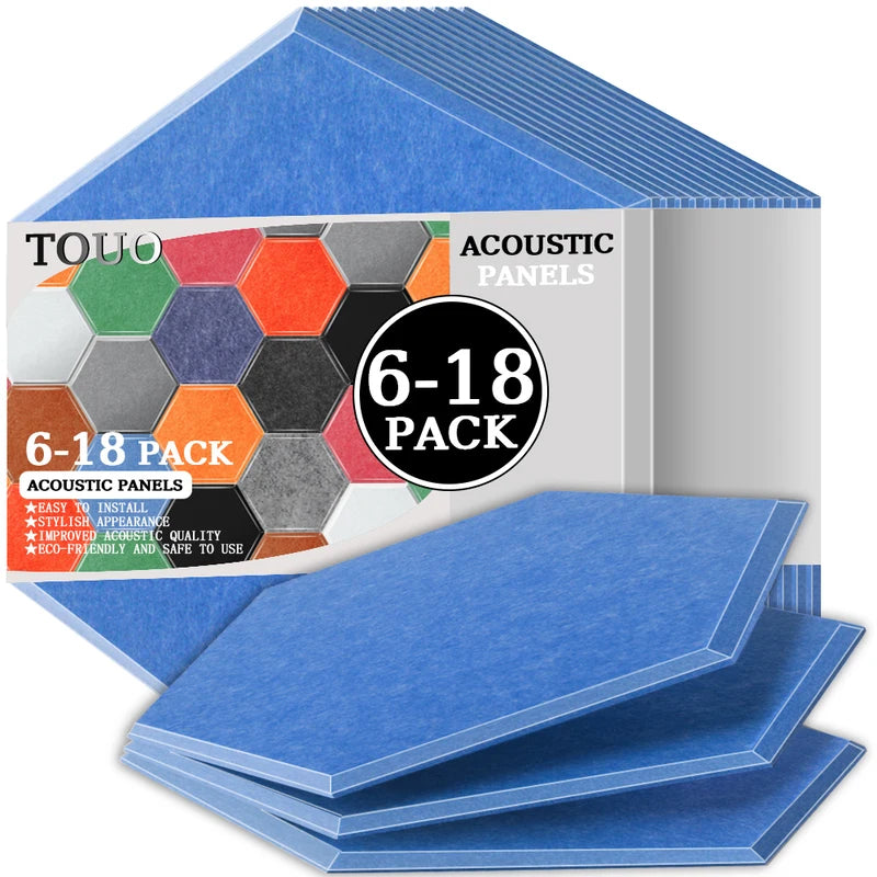 TOUO Sound Absorbing Panel 6 Pcs High-Density Material Home Accessories Noise Insulation For Walls Drum Room Acoustic Treatment