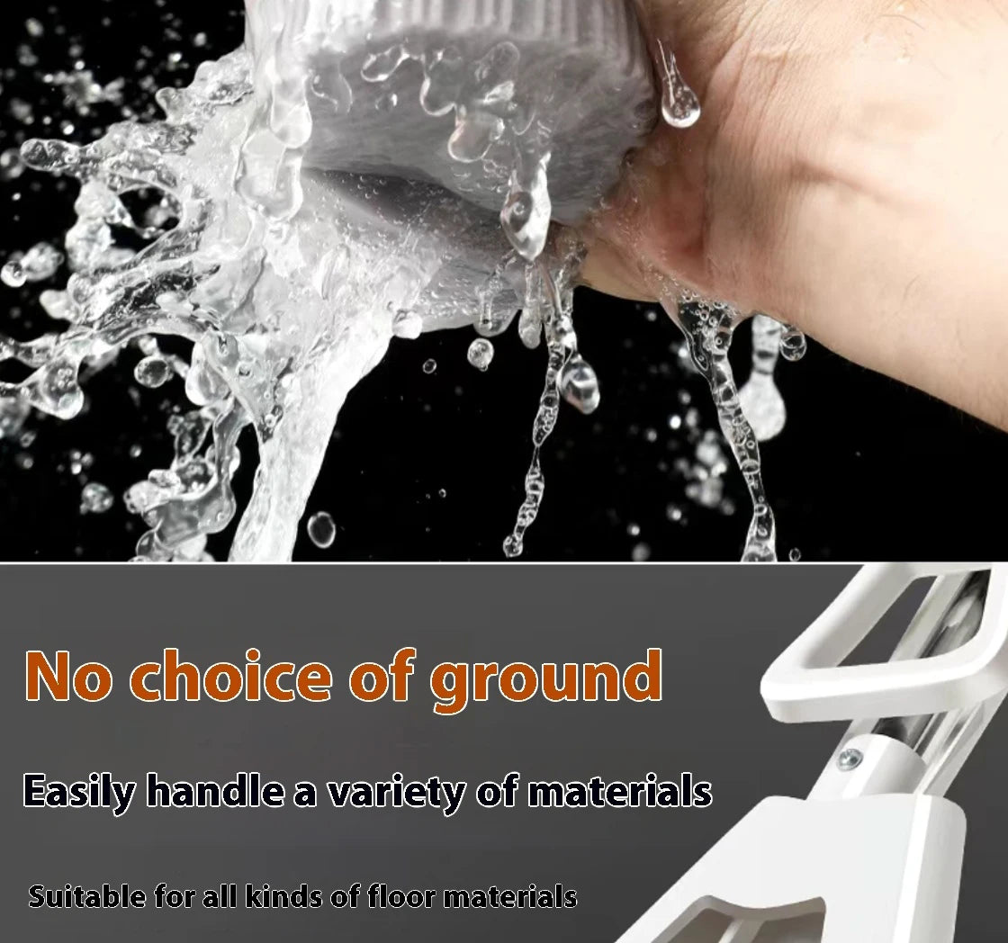 New Squeezed Self Draining Rubber Cotton Mop Hand Free Magic Self-cleaning Flat Mop Reusable Sponge Household Floor Cleaning