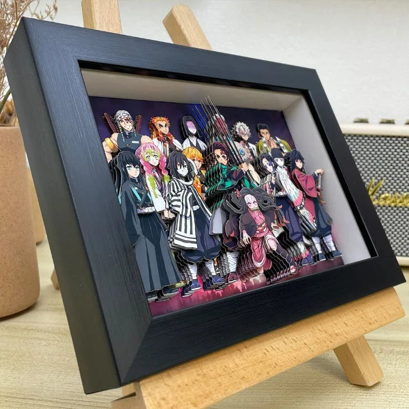 Demon Slayer Infinity Castle Nine Hashira HD 3D Paper Art Tanjiro - Handmade Character Desktop photo frame, Anime Gift for Fans