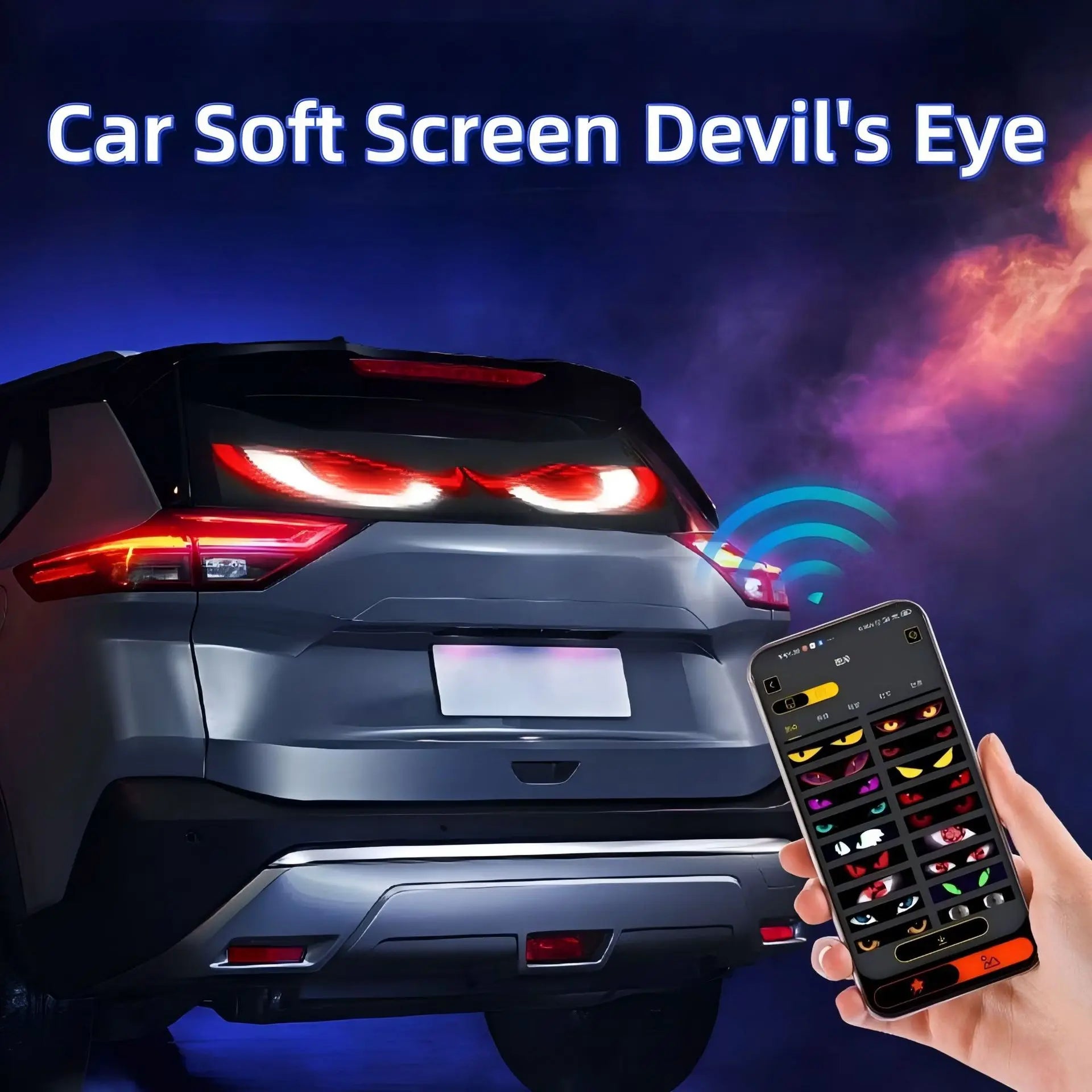 Truck Car Devil Eye LED Matrix Pixel Panel Light APP Remote Control Soft Foldable Lighting Scrolling For Board Windshield 12/24V
