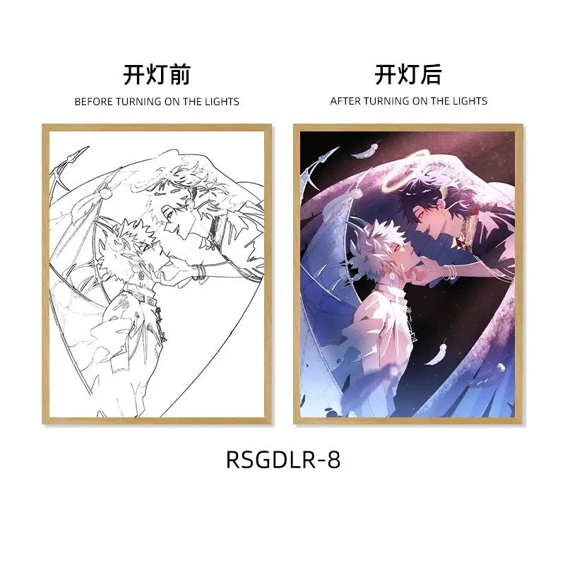 Link Click LED Light Box Painting Picture Frame Charles Lucas Jo  Anime peripherals Night Light Decoration Photo Frame Gift
