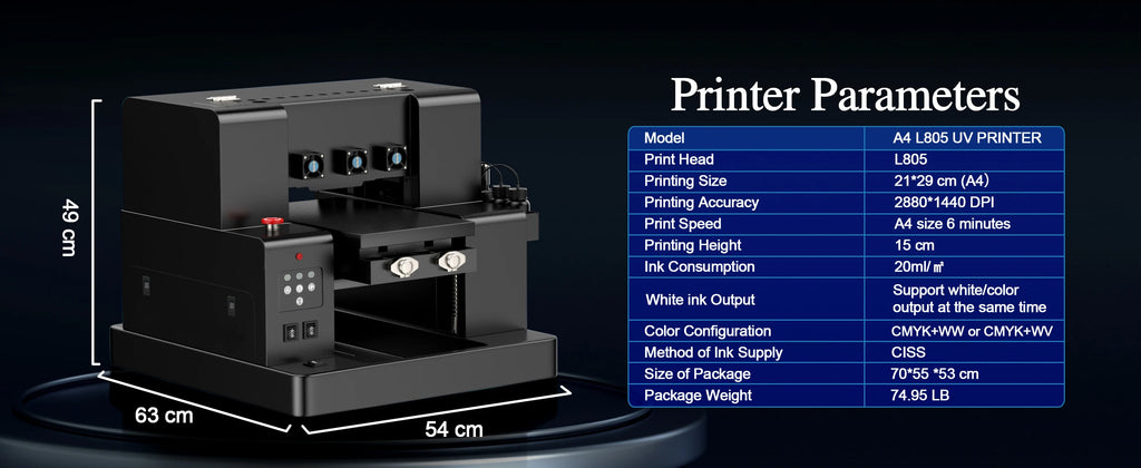 A3 UV Printer L805 UV Flatbed Printing Machine A3 UV DTF Sticker Printer For Bottle Wood Pen Metal A4 UV Sticker Printer