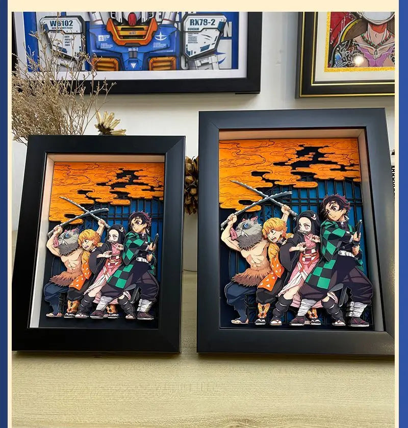 Demon Slayer Infinity Castle Nine Hashira HD 3D Paper Art Tanjiro - Handmade Character Desktop photo frame, Anime Gift for Fans