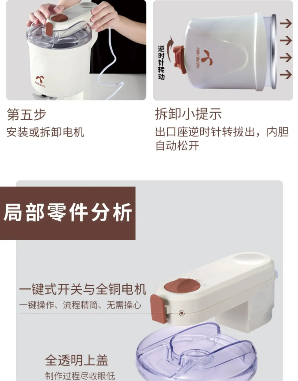 Soft Serve Ice Cream Machine Blender Small Benny Rabbit Home Mini Fully Automatic Cone Homemade Icecream Maker Mashine Roll 220v