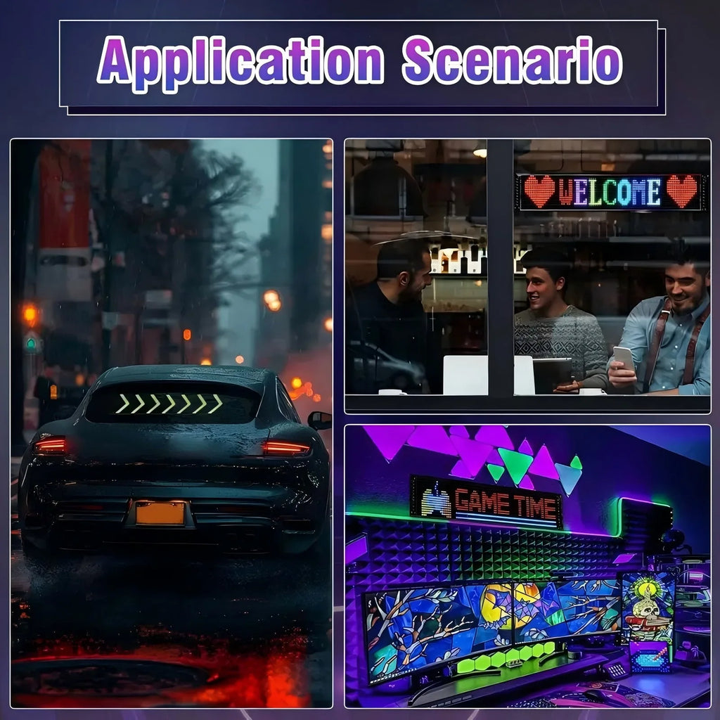 Truck Car Devil Eye LED Matrix Pixel Panel Light APP Remote Control Soft Foldable Lighting Scrolling For Board Windshield 12/24V