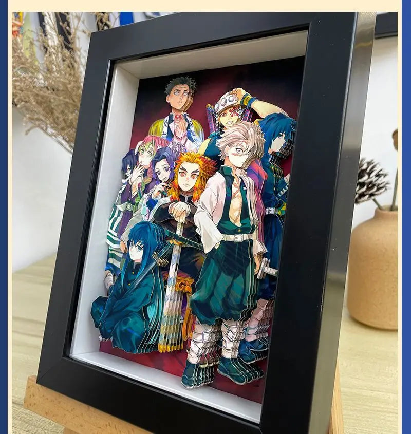 Demon Slayer Infinity Castle Nine Hashira HD 3D Paper Art Tanjiro - Handmade Character Desktop photo frame, Anime Gift for Fans