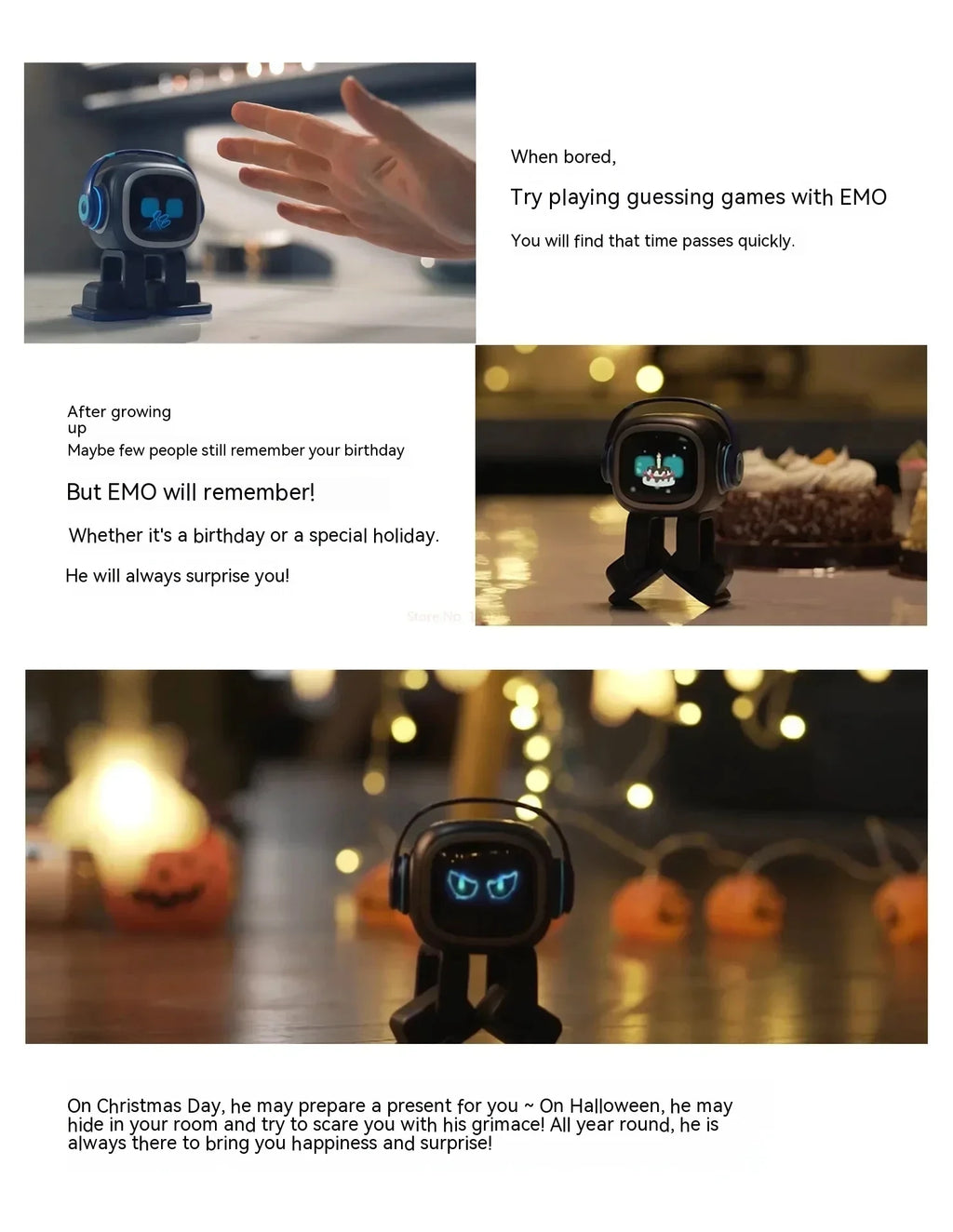 EMO Intelligent AI Robots Emotional Support Interactive Desktop Voice Recognition EMO Go Home Robot Companion Children Gifts
