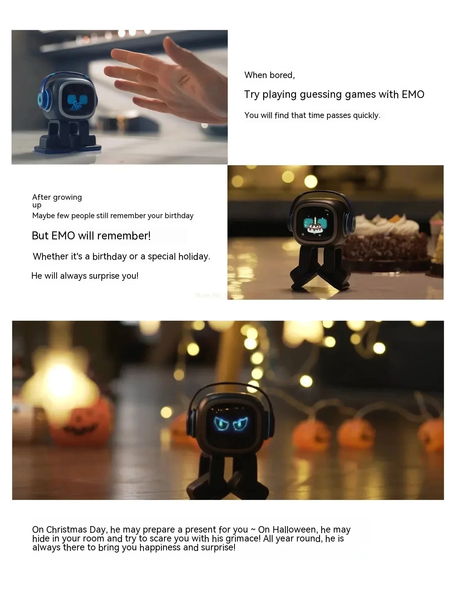 EMO Intelligent AI Robots Emotional Support Interactive Desktop Voice Recognition EMO Go Home Robot Companion Children Gifts