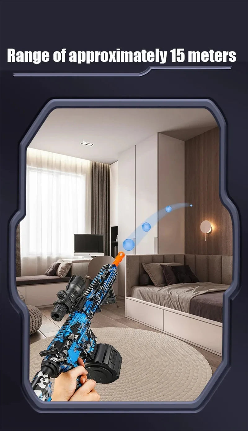 M416 Toy Gun 7.4V High-speed Burst Gel Ball With Orange Plug And Double Magazine For Outdoor Interactive Parent-child Games.