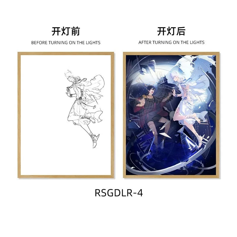 Link Click LED Light Box Painting Picture Frame Charles Lucas Jo  Anime peripherals Night Light Decoration Photo Frame Gift