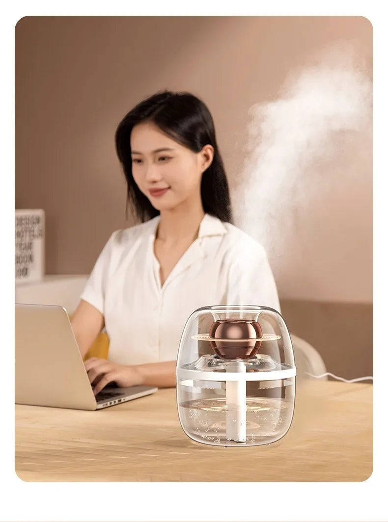 MSS 2-in-1 Air Purifier Cool Mist Humidifier - Double Nozzle & Night Light, Ideal for Bedroom, Living Room & Office Desktop
