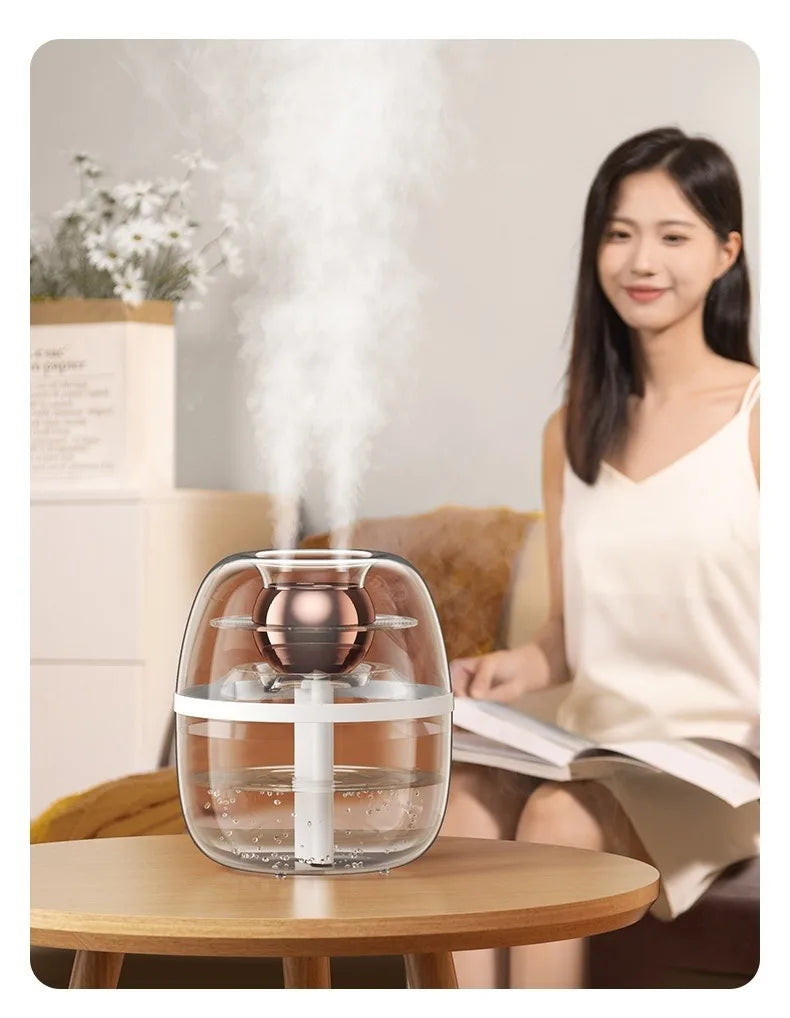 MSS 2-in-1 Air Purifier Cool Mist Humidifier - Double Nozzle & Night Light, Ideal for Bedroom, Living Room & Office Desktop