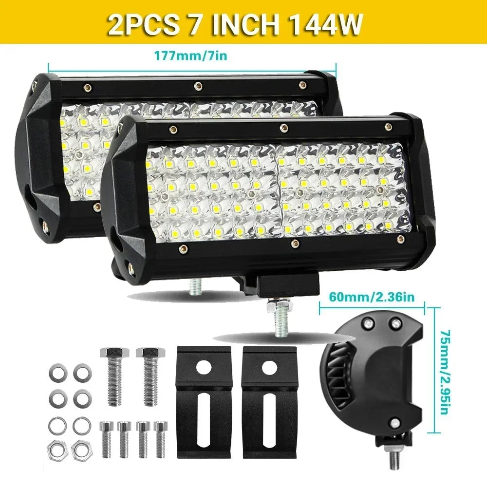 4/7/9/12/17/20 Inches Led Lightbar Vehicle 12V Work Light Bar Spotlight Boat Barra Led Driving Truck ATV SUV 4x4 Long Range