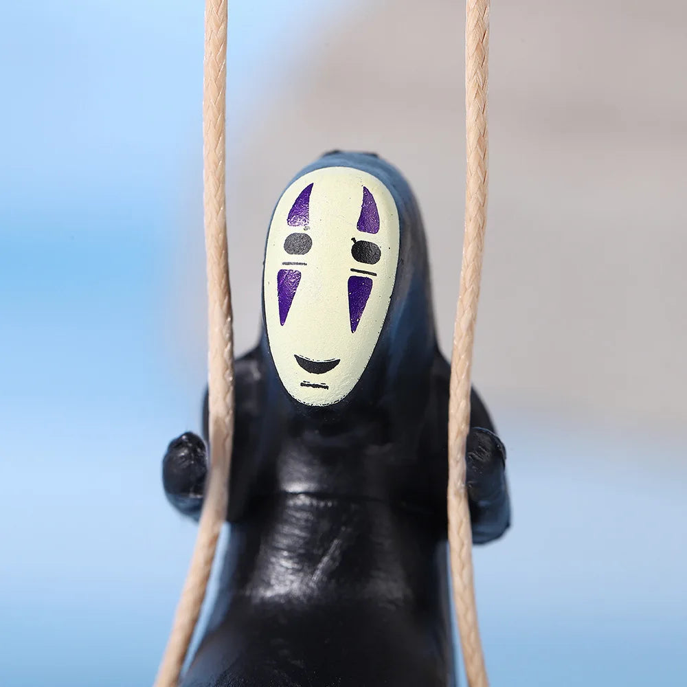 Spirited Away No-Face Swinging Car Charm Hanging Ornament Rearview Mirror Decoration Anime Themed Car Accessory
