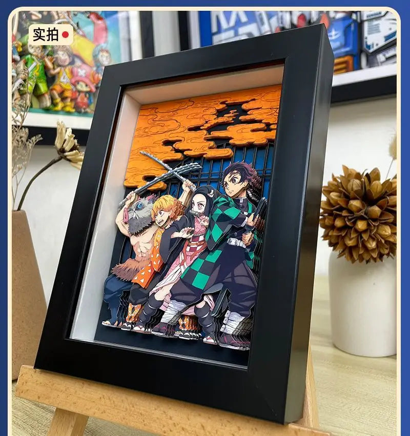 Demon Slayer Infinity Castle Nine Hashira HD 3D Paper Art Tanjiro - Handmade Character Desktop photo frame, Anime Gift for Fans