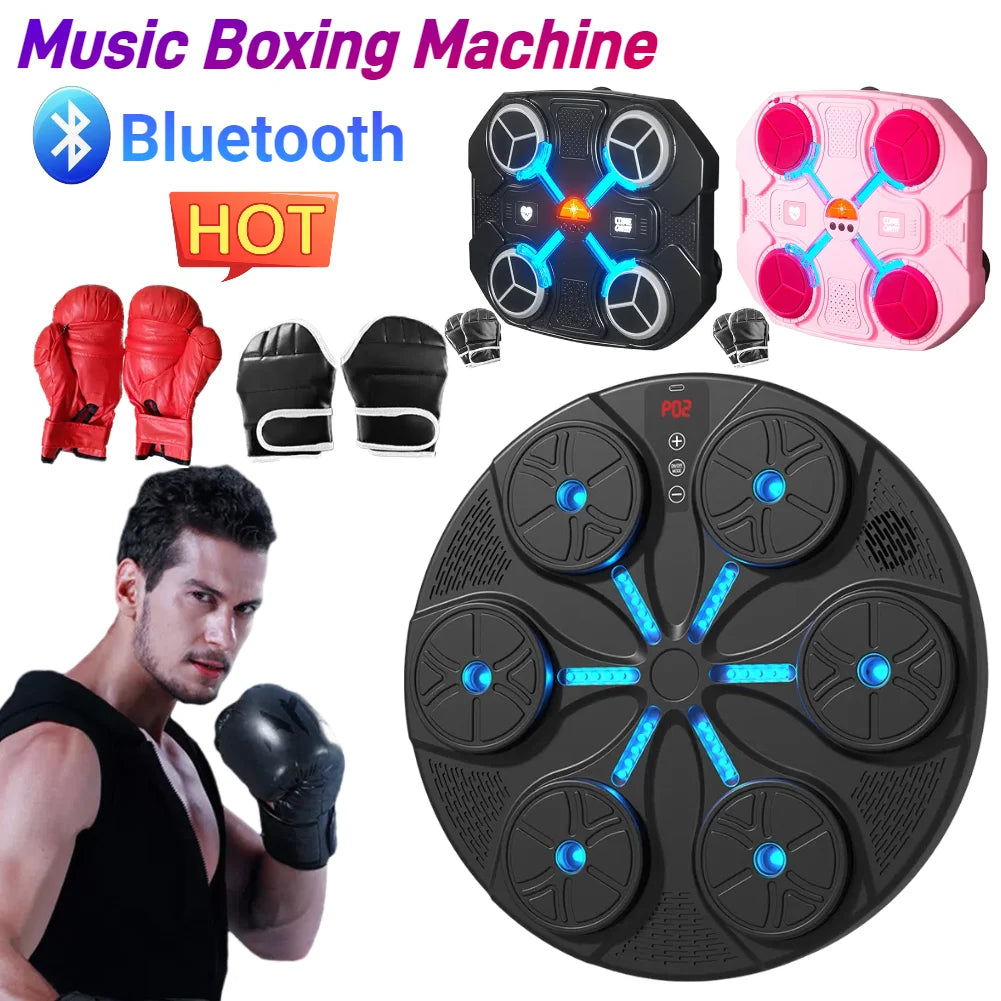 Music Boxing Machine Boxing Reaction Wall Target Type C USB Charging Boxing Training Punching Equipment with Gloves for Home Gym