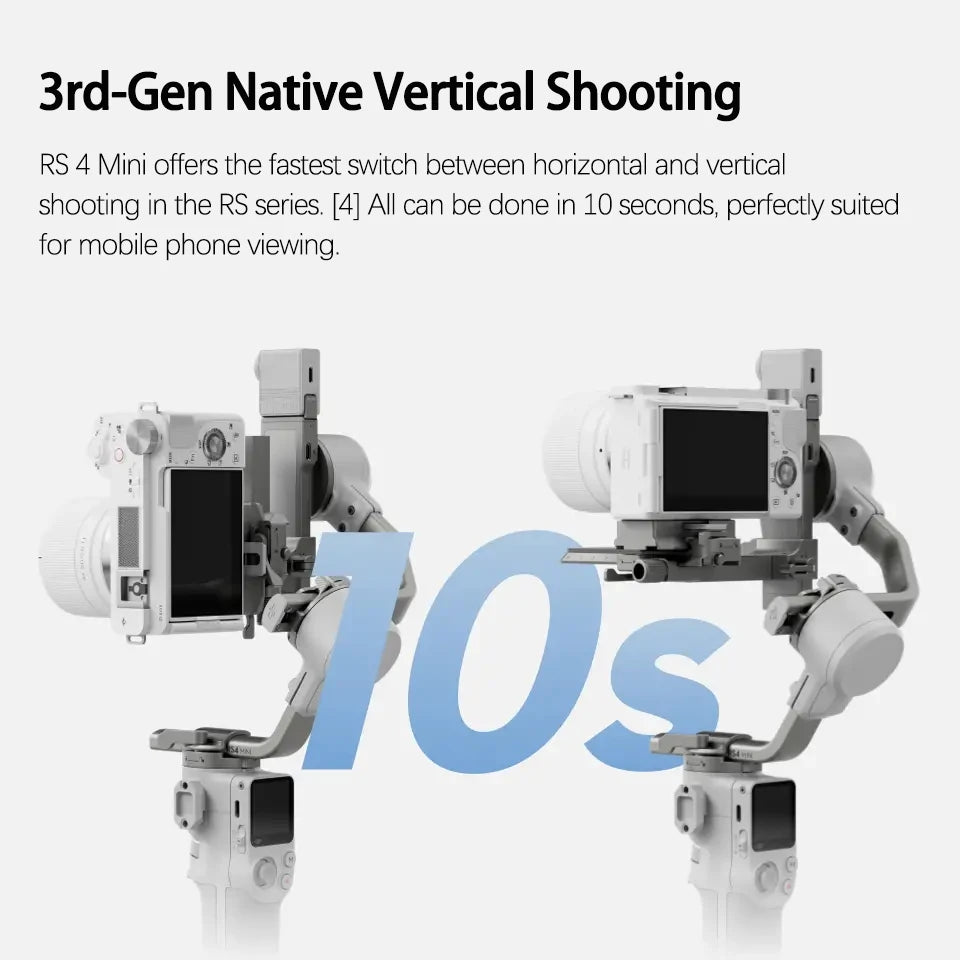 DJI RS 4 Mini Handheld Gimbal Stabilizer Intelligent Tracking and Composition Automated Axis Locks for Camera and Phone
