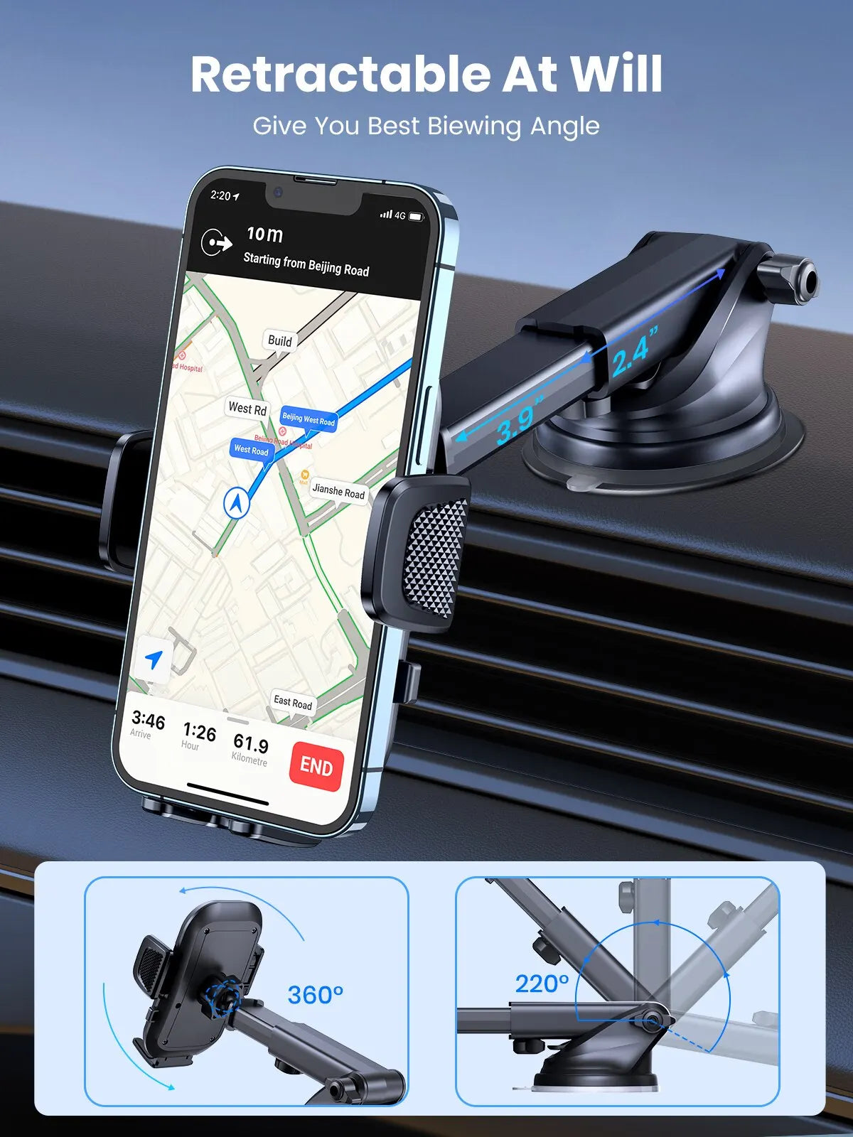 TOPK Car Phone Holder Gravity Stand for iPhone Xiaomi Samsung Car Mobile Support for Dashboard Windshield Air Vent Phone Mount