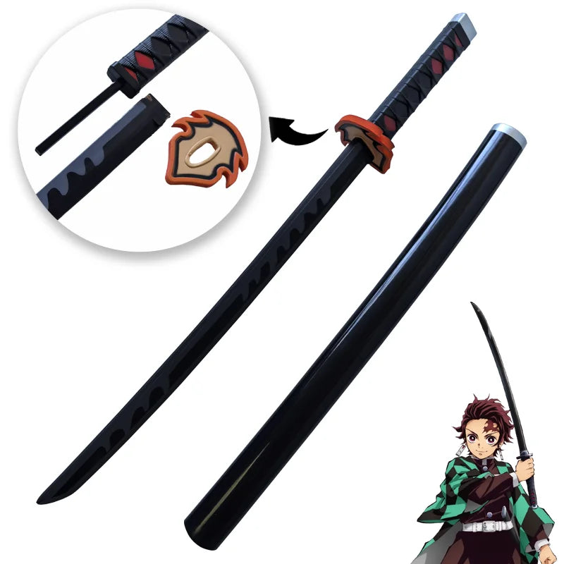 Demon Slayer Katana Original Assembled Anime Sword Cosplay Props Orange  Tomioka Giyuu Kamado Tanjirou  Swords 72cm