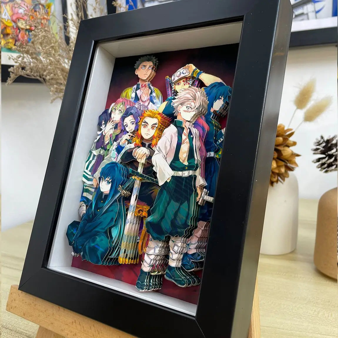 Demon Slayer Infinity Castle Nine Hashira HD 3D Paper Art Tanjiro - Handmade Character Desktop photo frame, Anime Gift for Fans