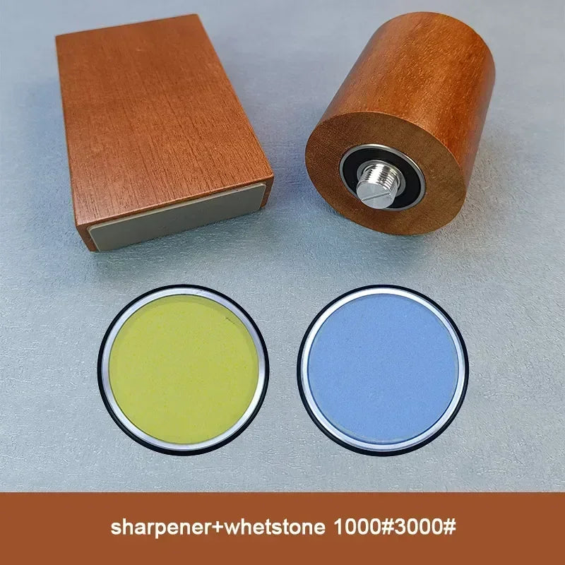Diamond Sharpening StoneMagnetic Rolling Knife Sharpener  Wood Kitchen Grinding System 15 20 Degrees Angle Roller Accessory