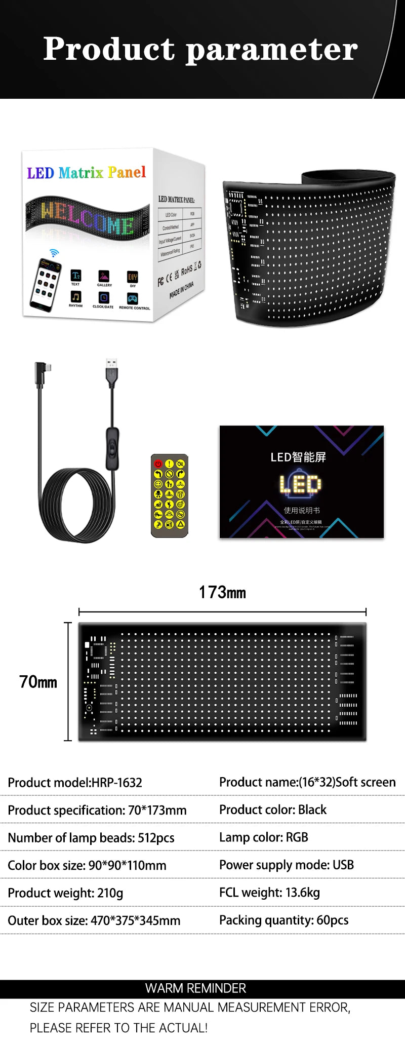 Car LED Matrix Pixel Panel DIY RGB Lighting Graffiti Scrolling Text Board Windshield Advertising Screen Bluetooth APP Control