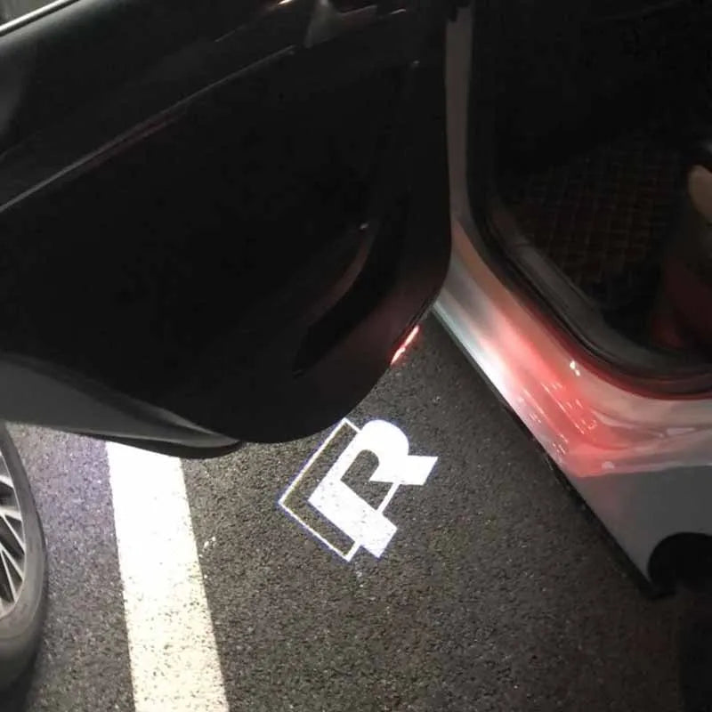 Hot Sale Accessories LED Car Door Logo Projector Lights for VW Golf 5/6/7, R/GTI/GTD/GTE, Touareg, CC, Passat (B6 - B9), C6-C8