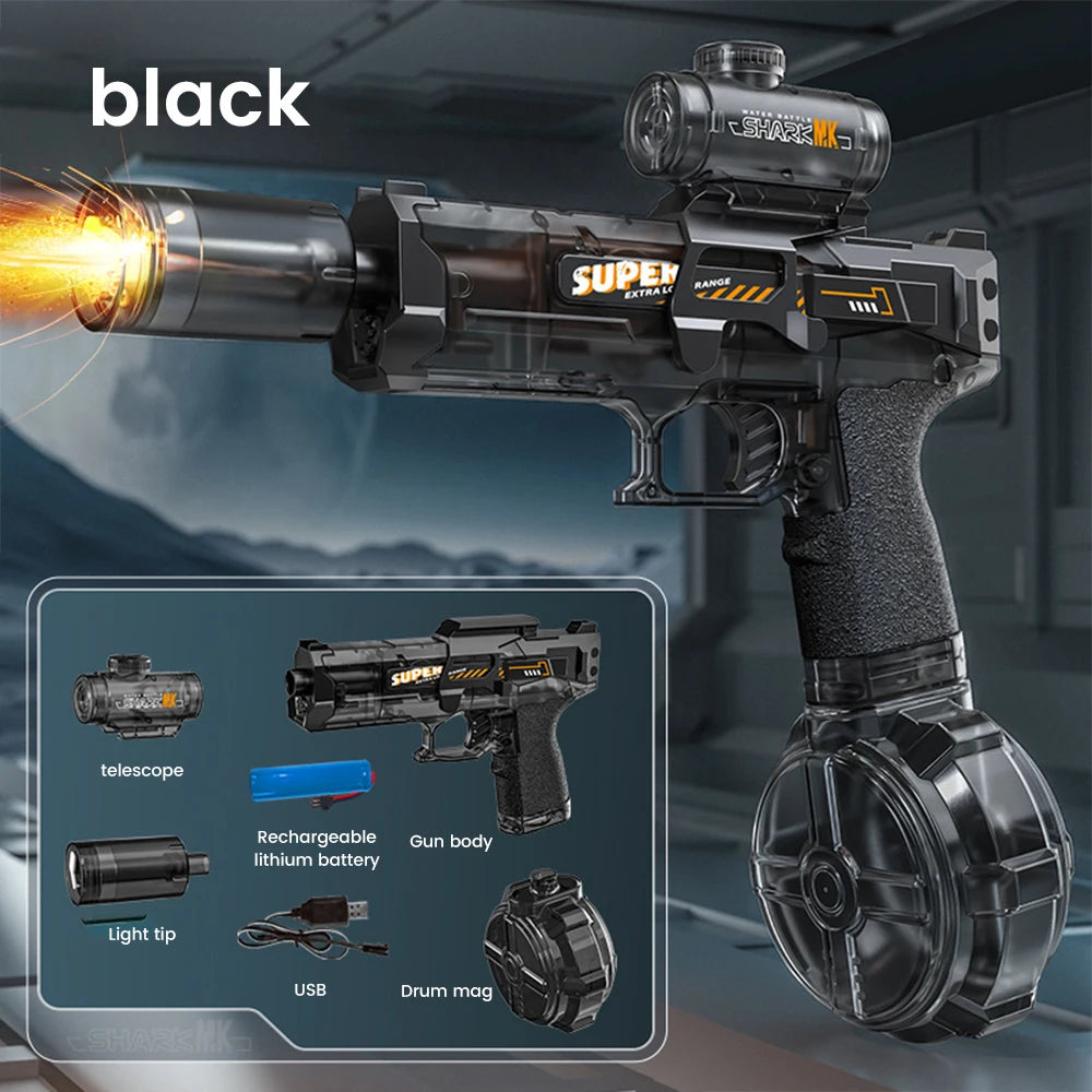 Children Simulated Flame Electric Water Gun Toys Summer Outdoor Beach Pool Fight Game Kids Automatic Sensor Lights Watergun Gift