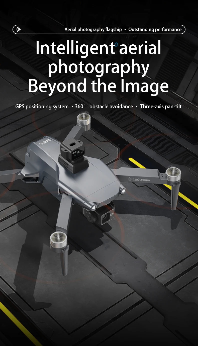 L600 Pro MAX Drone 4K Professional HD Camera 3-Axis Gimbal GPS Security Dron Obstacle Avoidance WIFI FPV UVA RC Quadcopter Toys