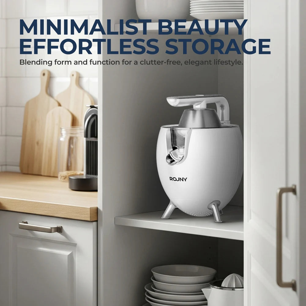 Electric Stainless Steel Citrus Juicer, Orange Lemon Set Juicer with 2 Cones, BPA-Free and Easy to Clean, Powerful 850W, White