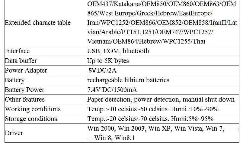 Mini Portable Thermal Receipt POS Printer Wireless Bluetooth 58mm Ticket Bill IOS Android PC Invoice Business Retail Ink-free